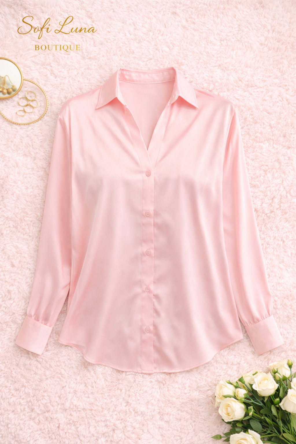 Emma Satin Button-up Shirt