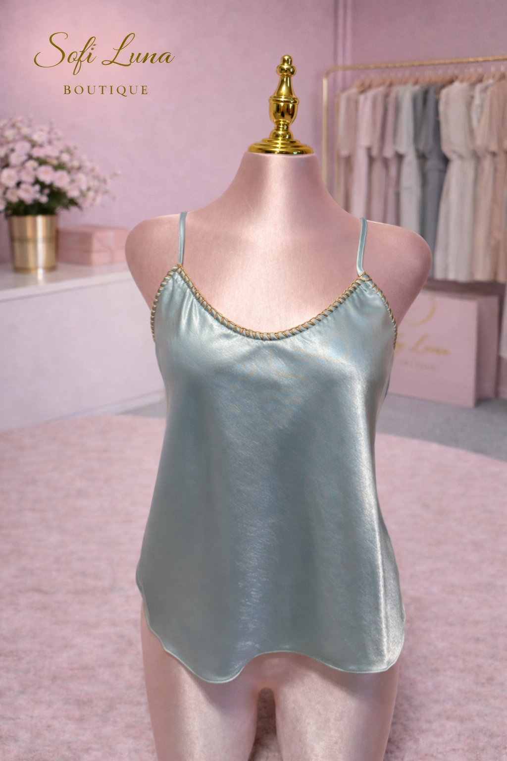 Whipstitch Satin Cami