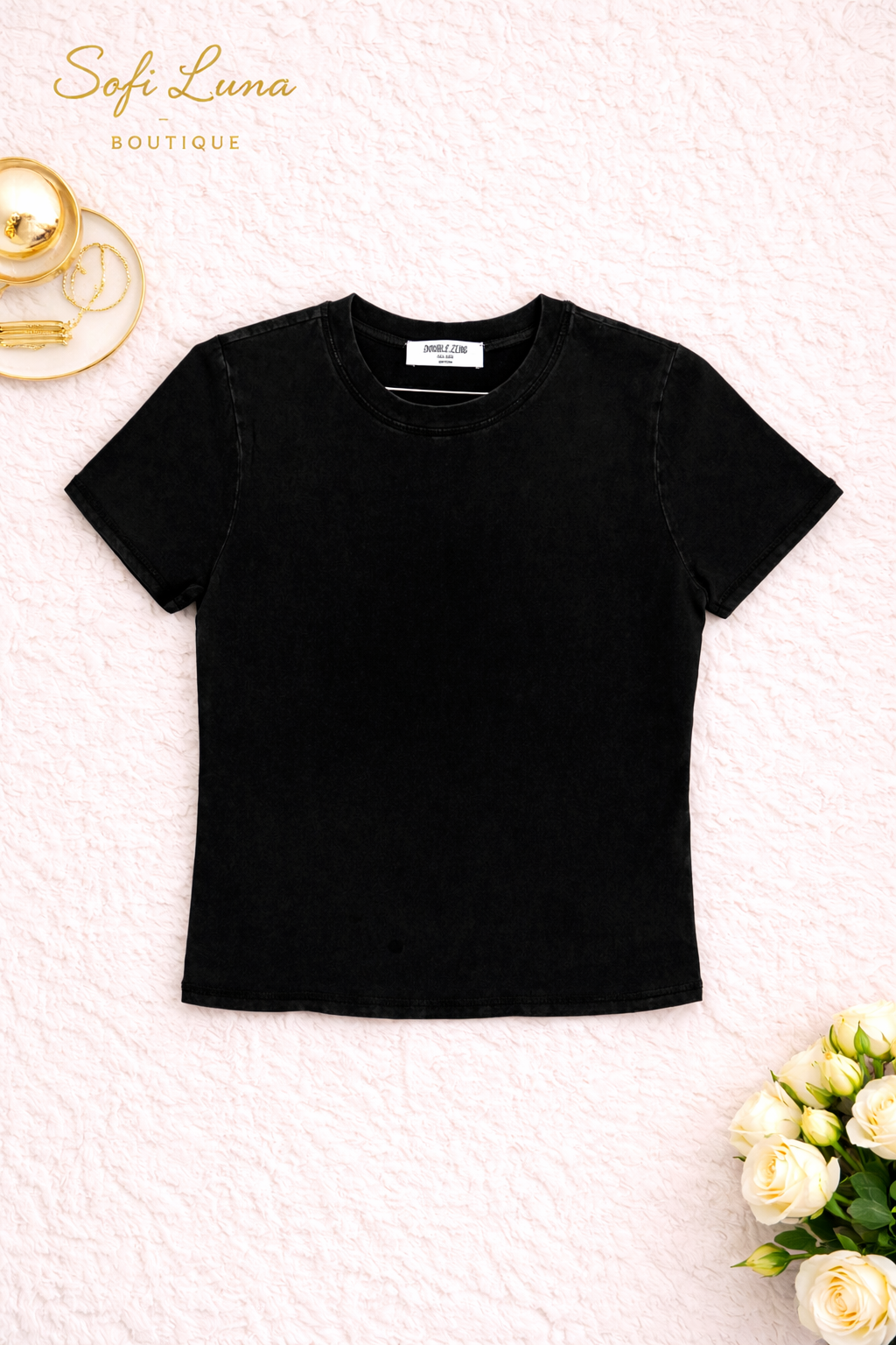 Mineral Washed Crew Neck Top