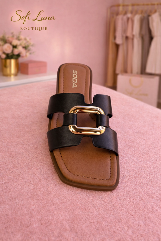 Black Feng Sandals