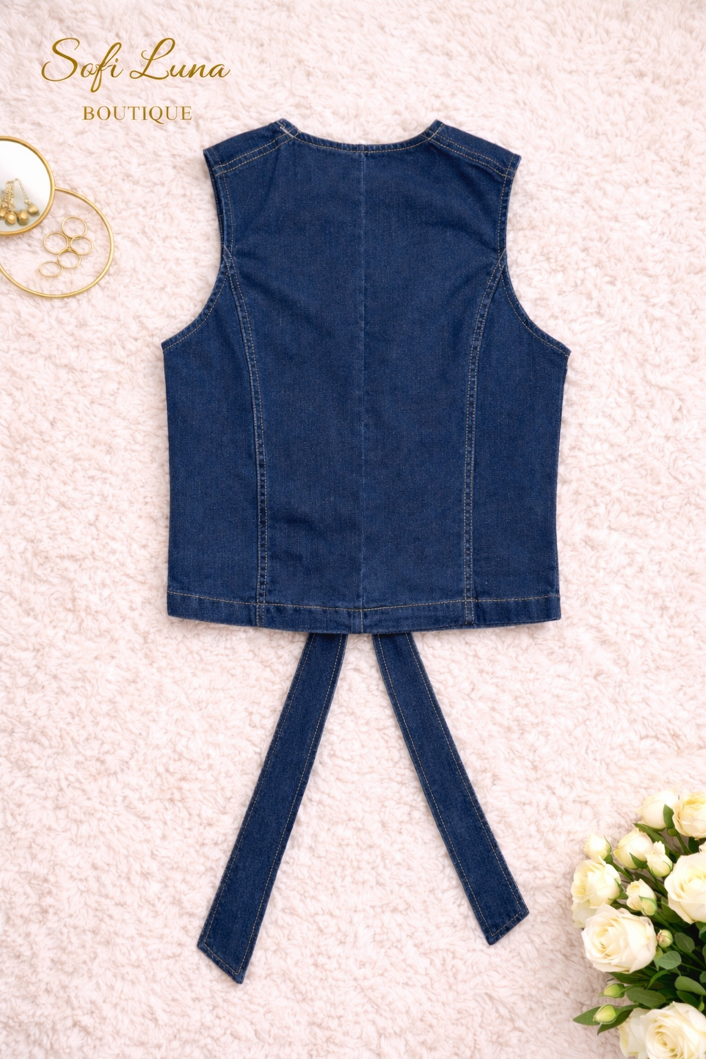 Sleeveless Denim Top