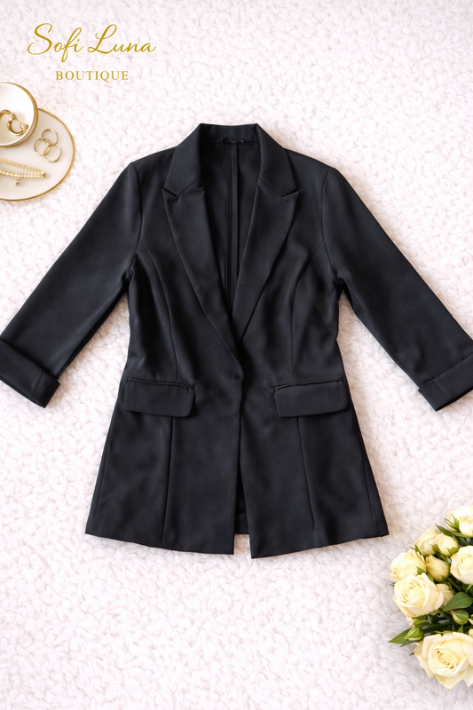 Open Front Tapered Blazer
