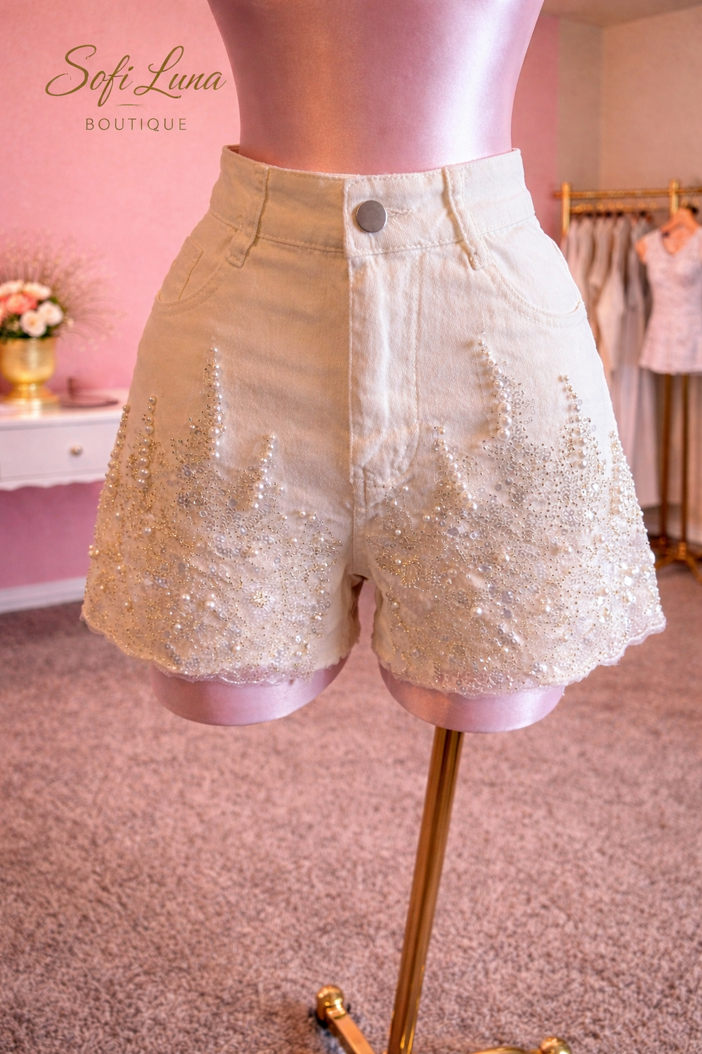 Denim Rhinestone Shorts