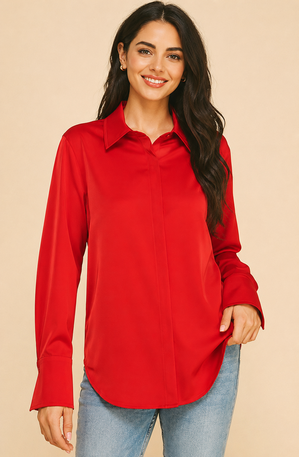 Lilian Satin Dress Shirt