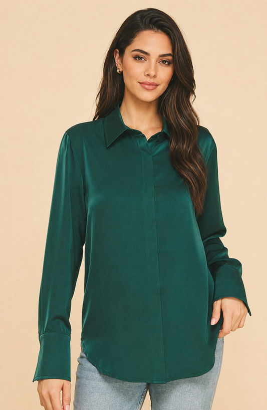 Lilian Satin Dress Shirt
