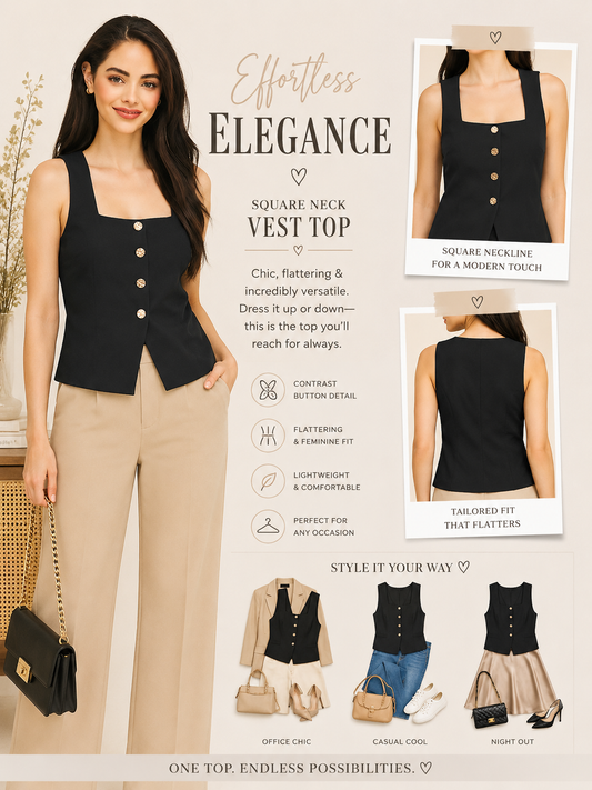 Black Vest Top