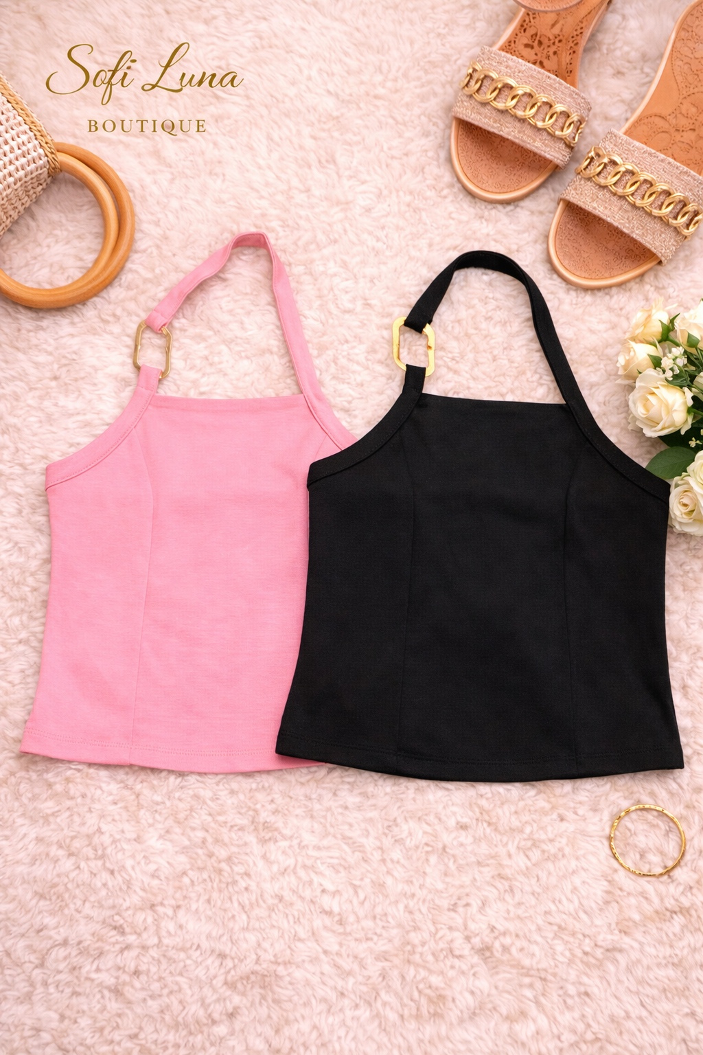 Helen Halter Top With Gold Loop