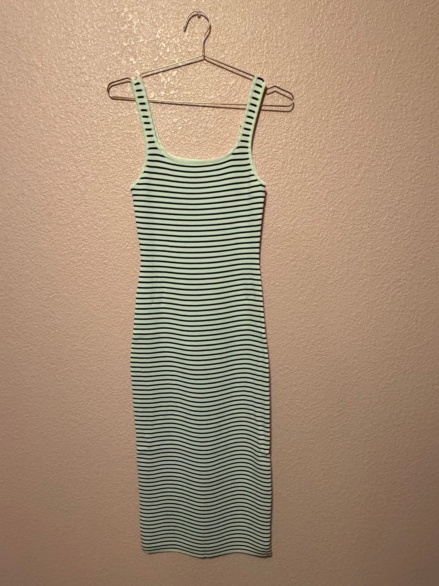 Striped Midi Dress w/ Back Slit