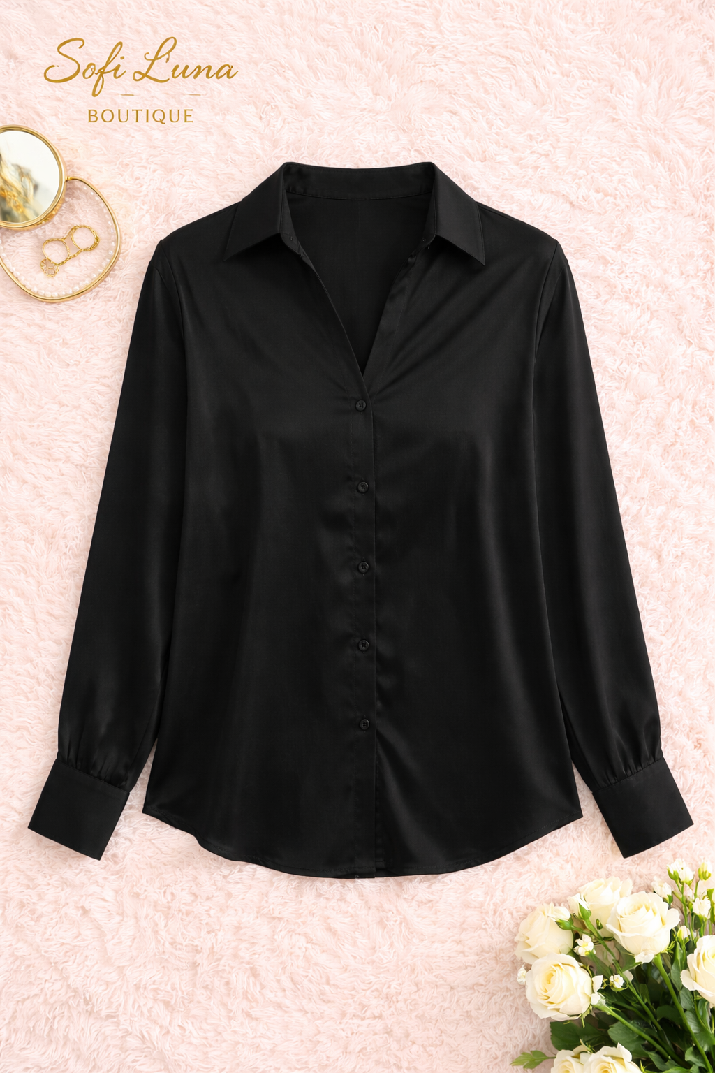 Emma Satin Button-up Shirt
