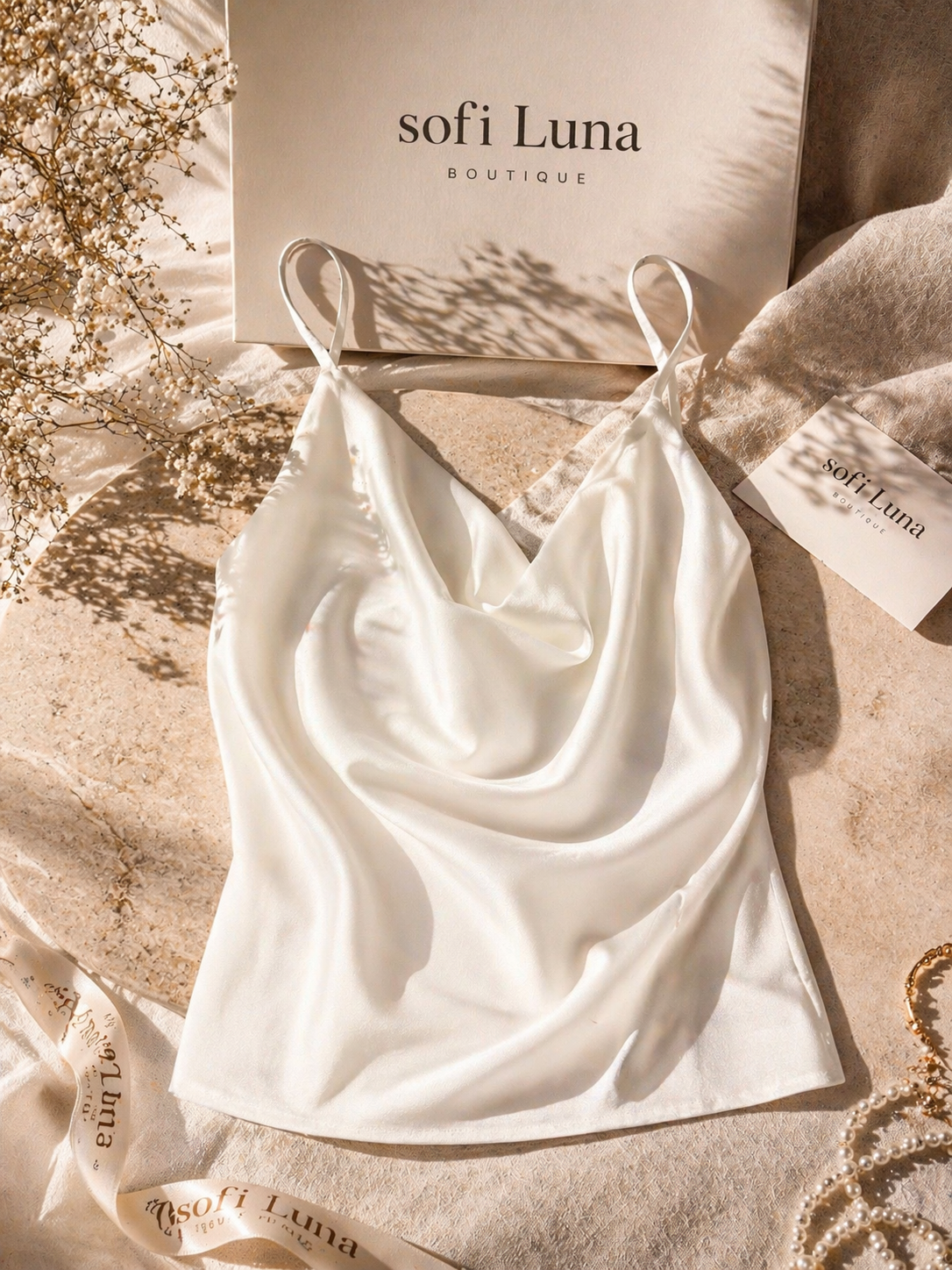 Satin Cowl Neck Cami Top