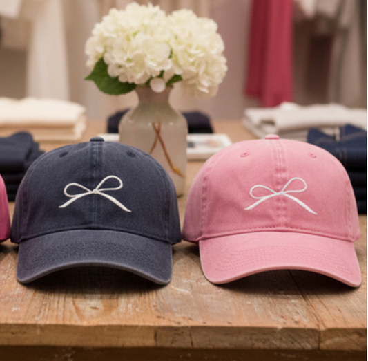 COQUETTE BOW WASHED HAT