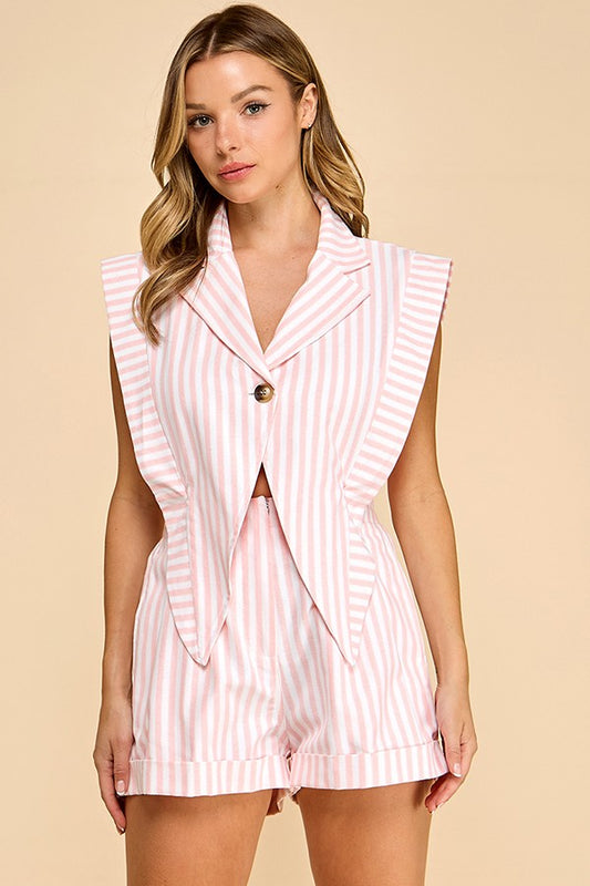 BlazerStriped Romper